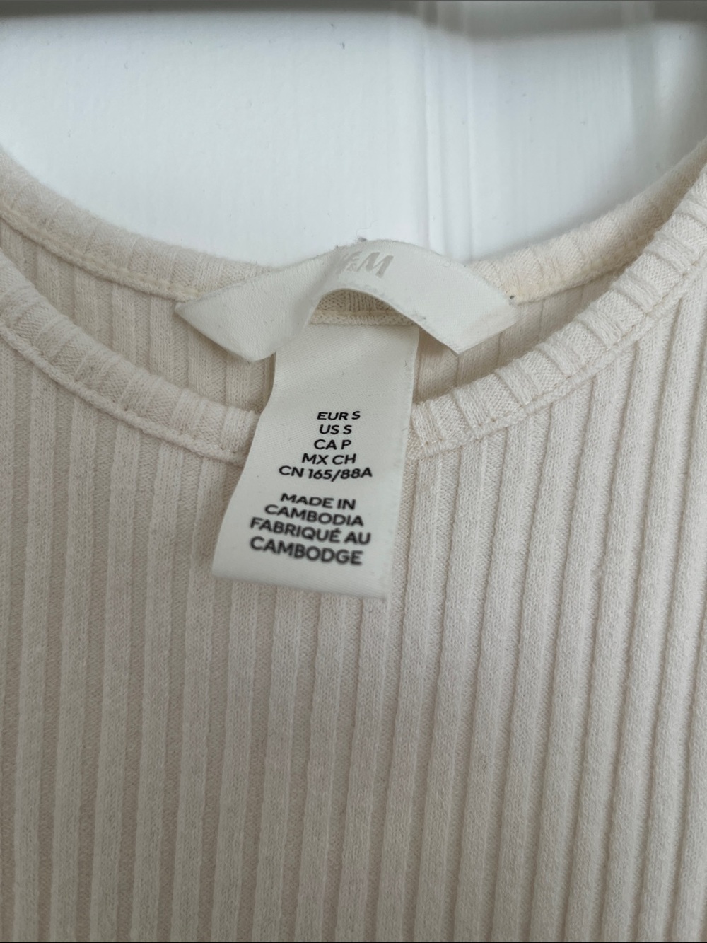 H&M Ribbed Tank Light Cream - Picture 3 of 7